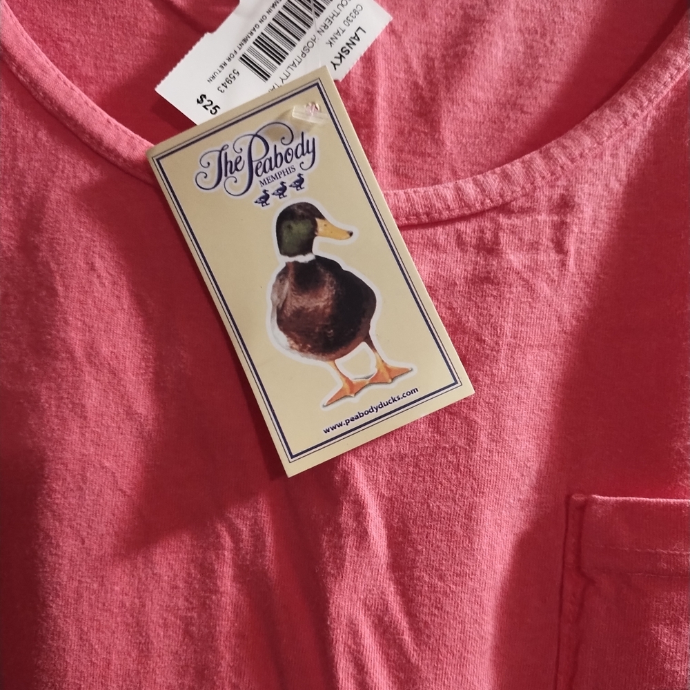 NWT The Famous Memphis Peabody Hotel Coral Tank Top with Pocket - Picture 3 of 11